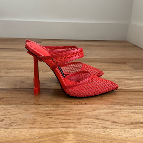 Alaia Style Jessica Rich Ysabelle Fishnet Stiletto Sandal sz 35 - Picture 2 of 5